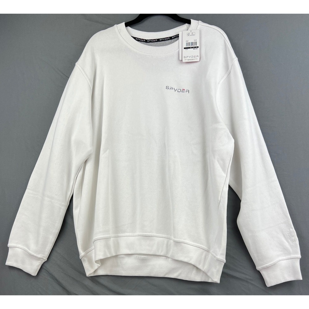 Spyder Sweatshirt Mens XL New With Tags SP352 White Crewneck ProWeb Stretch